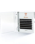 Brown eyelash extensions 6-line tray by Lovely US featuring premium quality fiber that holds shape perfectly