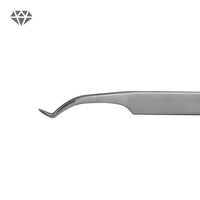 Diamond Series 45° eyelash extension tweezers with band grip and 5mm micro-textured tip for professional lash application