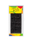 Eyelash extension package with colorful packaging featuring the brand 'Rilli' on a white background.